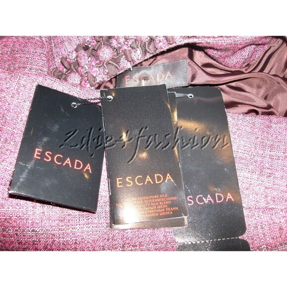 $2980 NWT ESCADA Purple Trim Tweed Boucle Jacket 8 - Picture 6 of 6